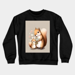 For You Baby Squirrel Gift Flowers Crewneck Sweatshirt